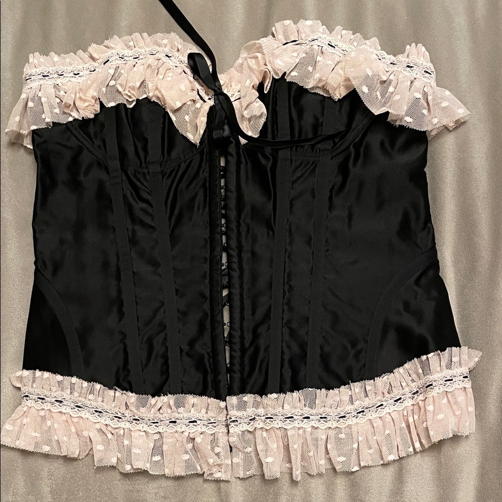 Vintage nwt Victoria's Secret Black and Pink Corset